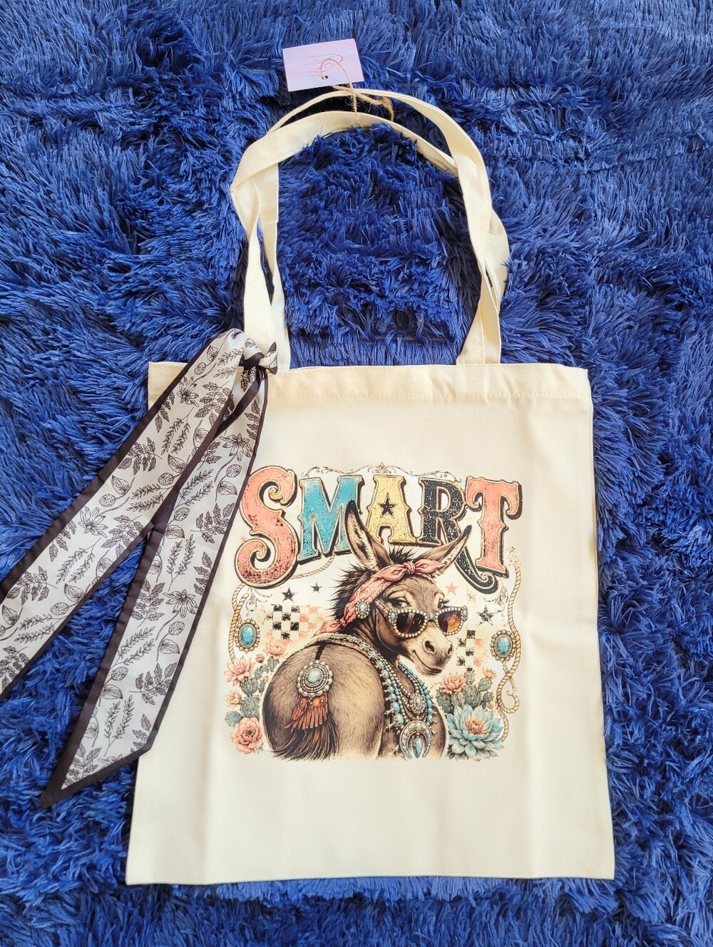 Custom Smart A*s Canvas Tote Bag With Sash